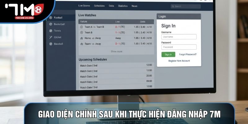 Giao diện chính sau khi thực hiện đăng nhập 7M Giao diện chính sau khi thực hiện đăng nhập 7M