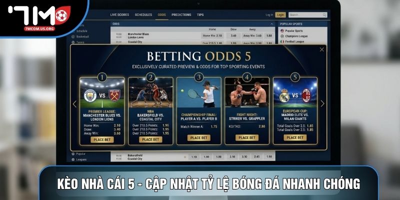 Kèo Nhà Cái 5 - Cập Nhật Tỷ Lệ Bóng Đá Nhanh Chóng